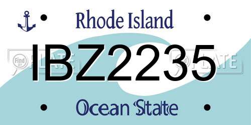 IBZ2235 Rhode Island License Plate