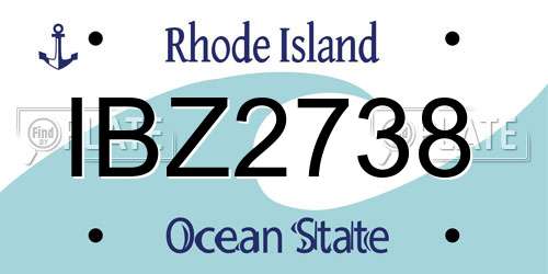 IBZ2738 Rhode Island License Plate