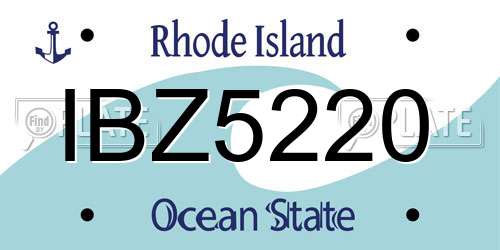IBZ5220 Rhode Island License Plate