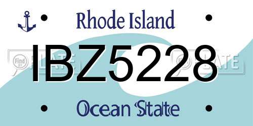 IBZ5228 Rhode Island License Plate