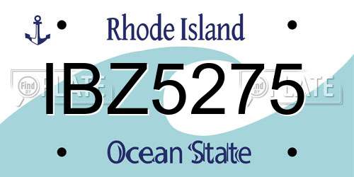 IBZ5275 Rhode Island License Plate