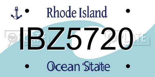IBZ5720 Rhode Island License Plate