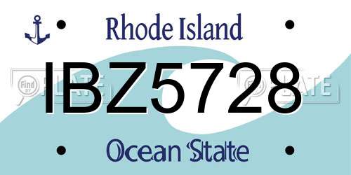 IBZ5728 Rhode Island License Plate