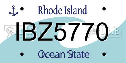 IBZ5770 Rhode Island License Plate