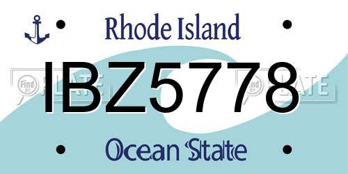 IBZ5778 Rhode Island License Plate