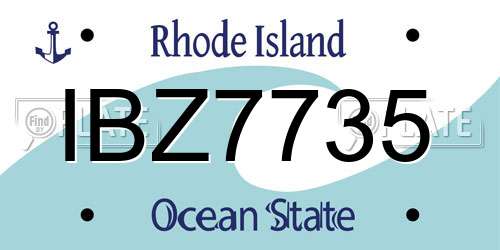 IBZ7735 Rhode Island License Plate