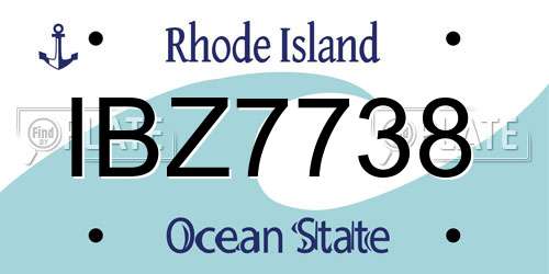 IBZ7738 Rhode Island License Plate