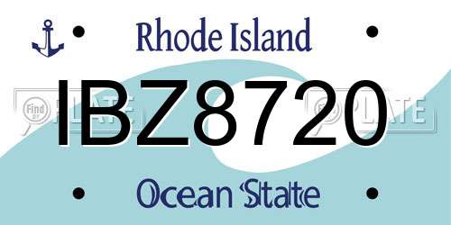 IBZ8720 Rhode Island License Plate