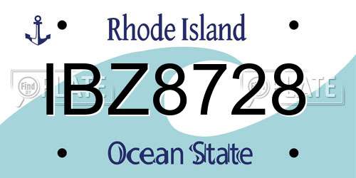 IBZ8728 Rhode Island License Plate