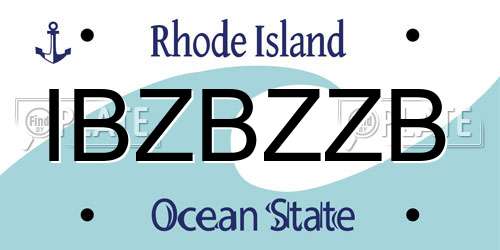 IBZBZZB Rhode Island License Plate