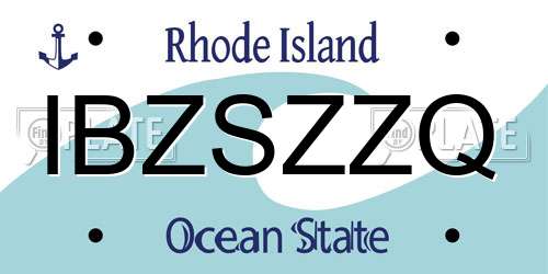 IBZSZZQ Rhode Island License Plate