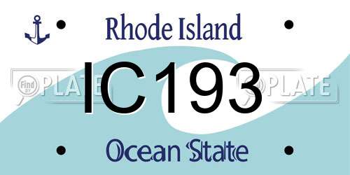 IC193 Rhode Island License Plate