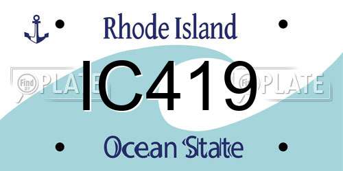 IC419 Rhode Island License Plate