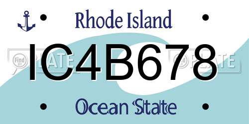 IC4B678 Rhode Island License Plate