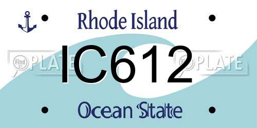 IC612 Rhode Island License Plate