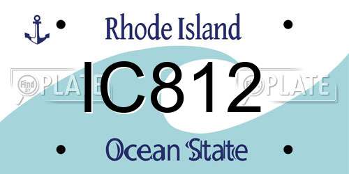IC812 Rhode Island License Plate