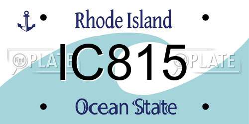 IC815 Rhode Island License Plate