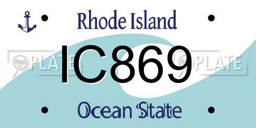 IC869 Rhode Island License Plate