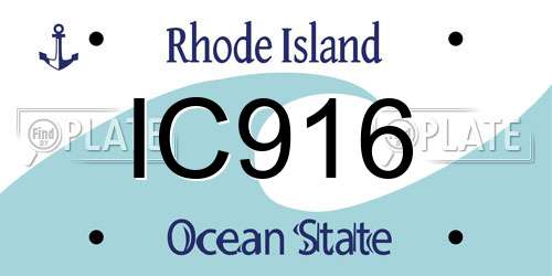 IC916 Rhode Island License Plate