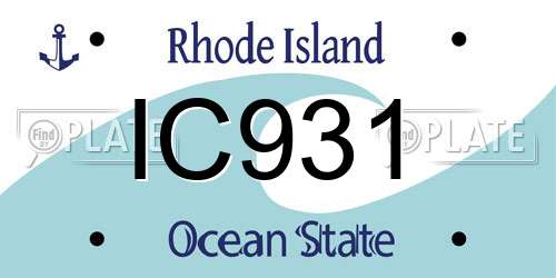 IC931 Rhode Island License Plate