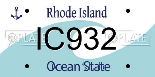 IC932 Rhode Island License Plate