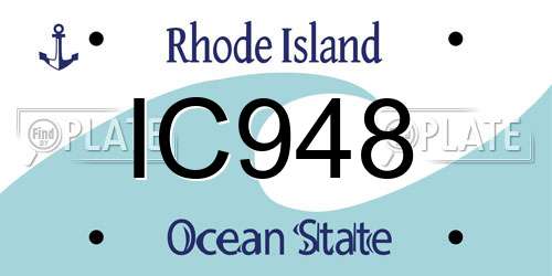 IC948 Rhode Island License Plate