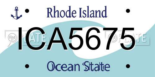ICA5675 Rhode Island License Plate