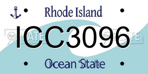 ICC3096 Rhode Island License Plate