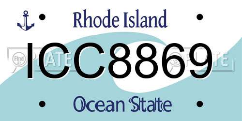 ICC8869 Rhode Island License Plate