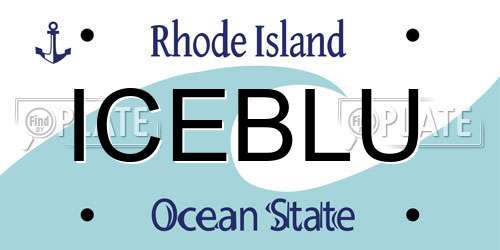 ICEBLU Rhode Island License Plate