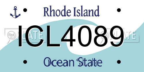 ICL4089 Rhode Island License Plate