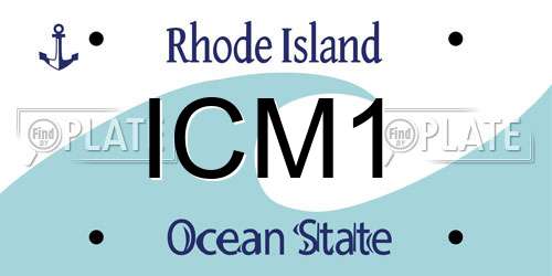 ICM1 Rhode Island License Plate