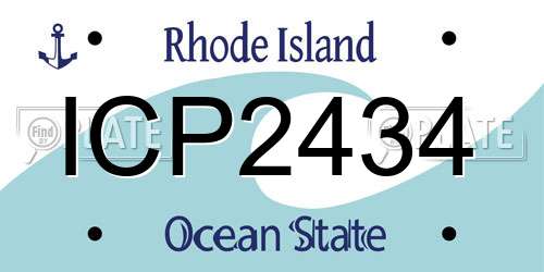 ICP2434 Rhode Island License Plate