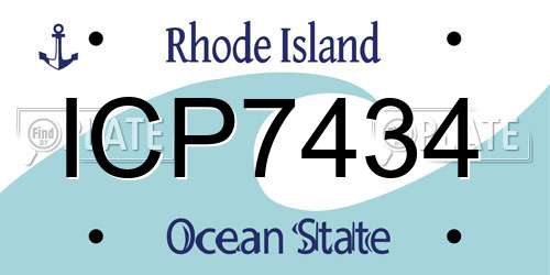 ICP7434 Rhode Island License Plate