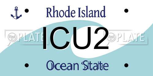 ICU2 Rhode Island License Plate