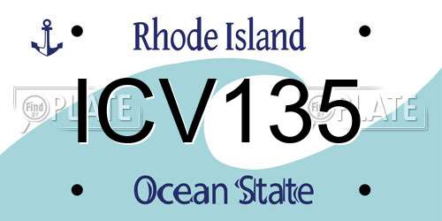 ICV135 Rhode Island License Plate