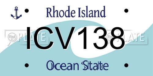 ICV138 Rhode Island License Plate