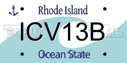 ICV13B Rhode Island License Plate