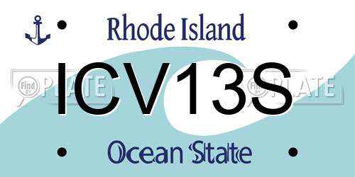 ICV13S Rhode Island License Plate