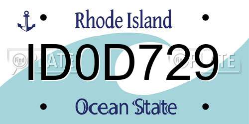 ID0D729 Rhode Island License Plate