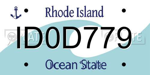ID0D779 Rhode Island License Plate