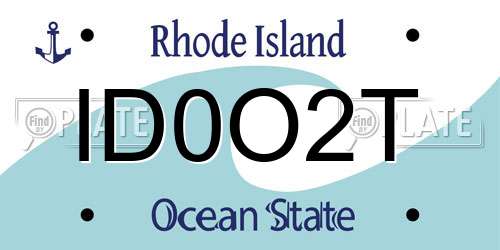 ID0O2T Rhode Island License Plate