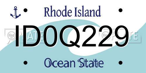 ID0Q229 Rhode Island License Plate