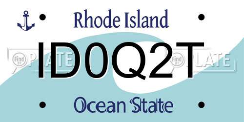 ID0Q2T Rhode Island License Plate