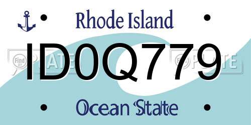ID0Q779 Rhode Island License Plate