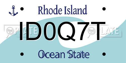 ID0Q7T Rhode Island License Plate