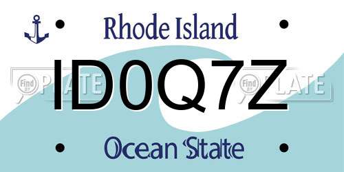 ID0Q7Z Rhode Island License Plate