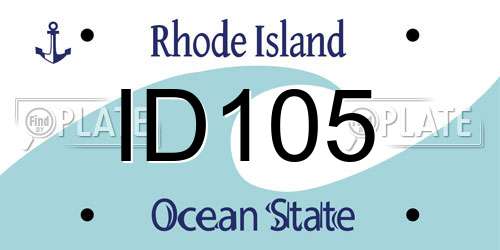 ID105 Rhode Island License Plate