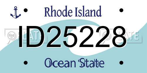 ID25228 Rhode Island License Plate