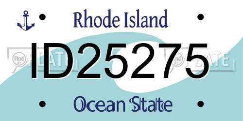 ID25275 Rhode Island License Plate